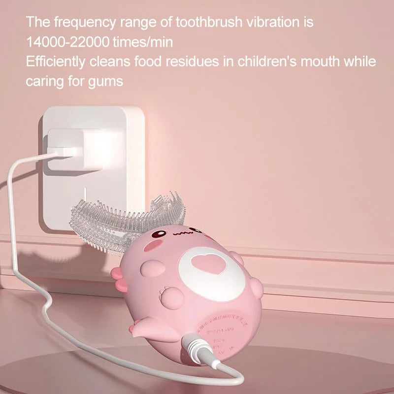 Premium electric U-shaped children's toothbrush