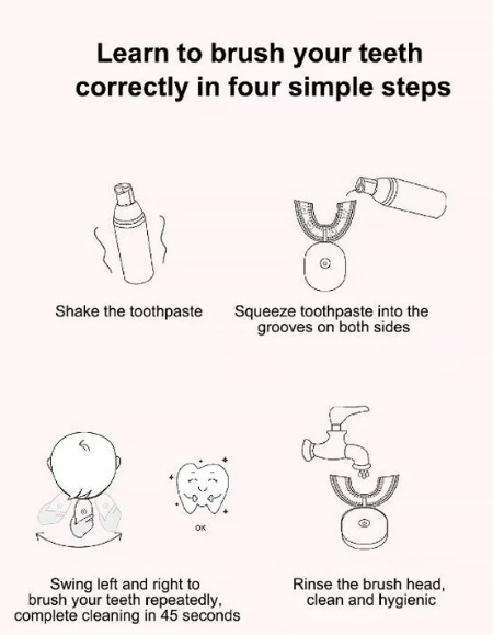 Premium electric U-shaped children's toothbrush