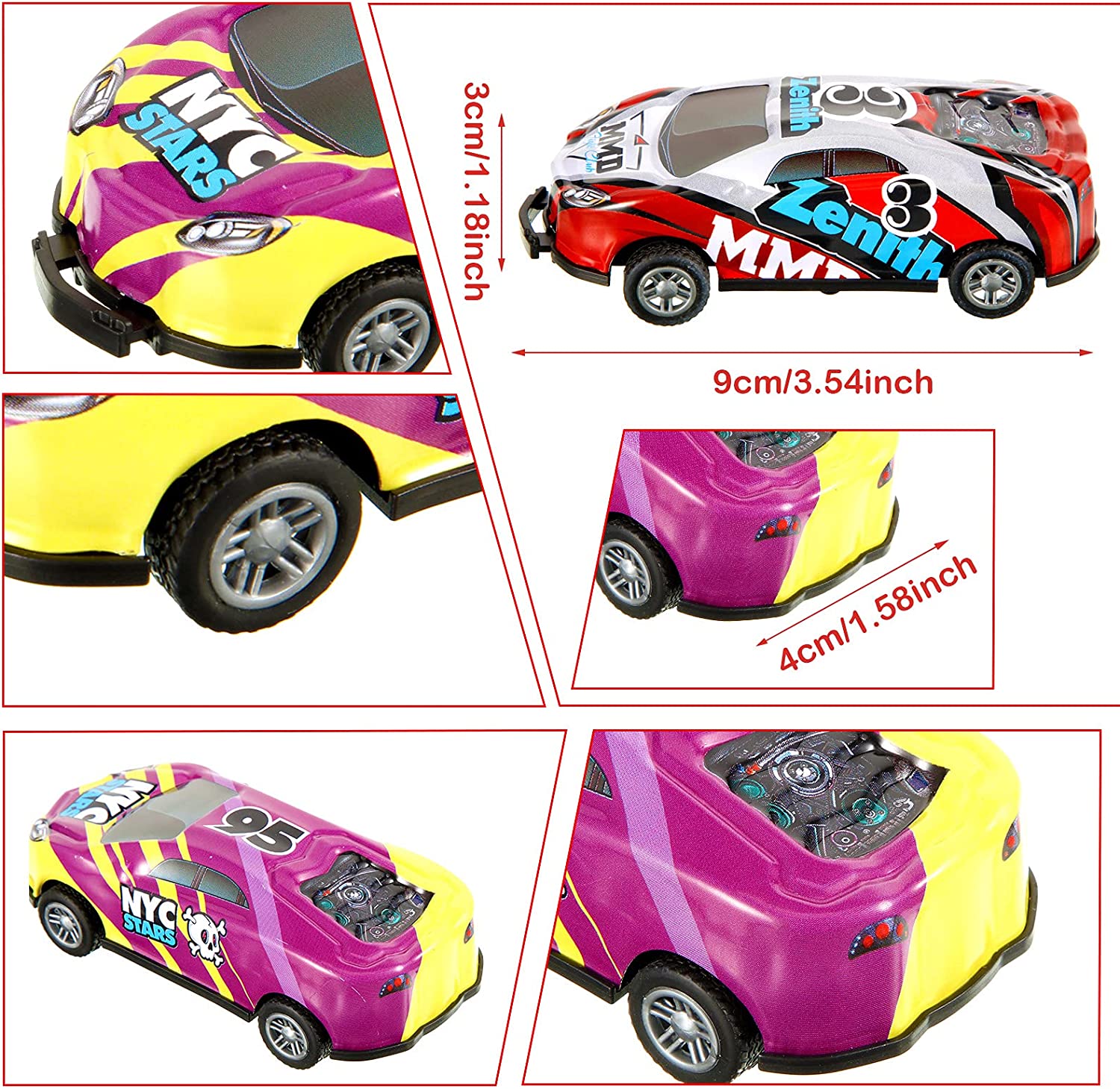 (Set of 8 ) Stunt Vehicle Sensation