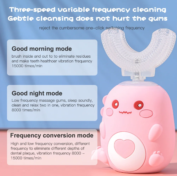 Premium electric U-shaped children's toothbrush 